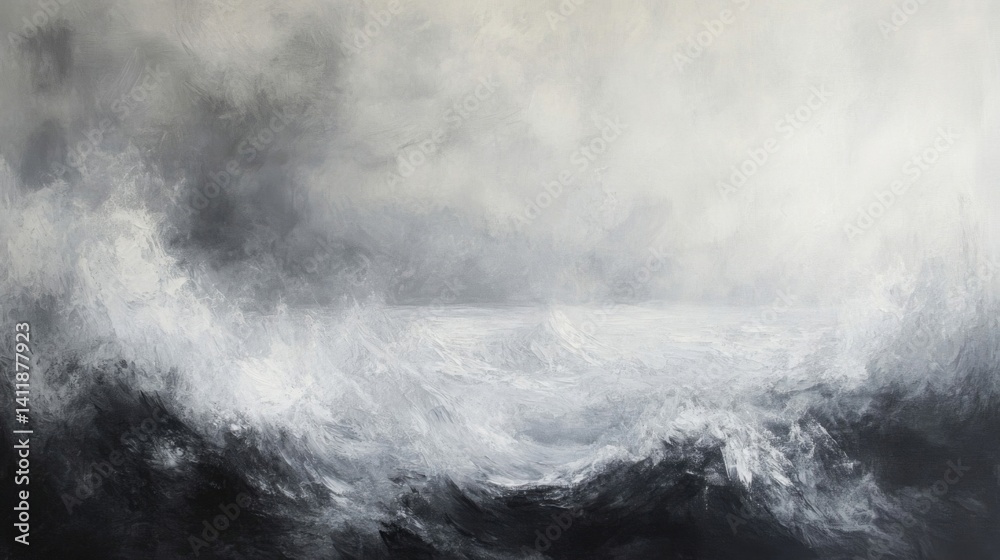 Fototapeta premium Dramatic Monochrome Seascape Painting