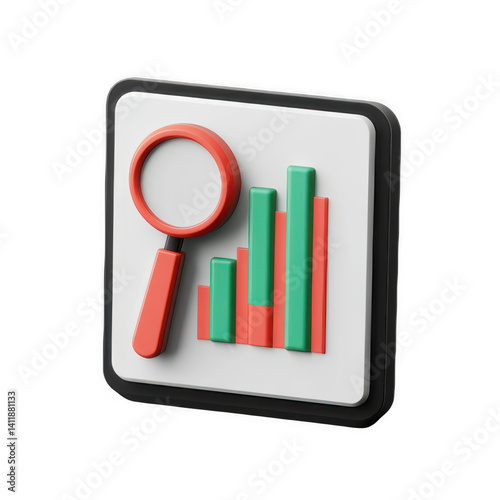 3D render performance analytics icons