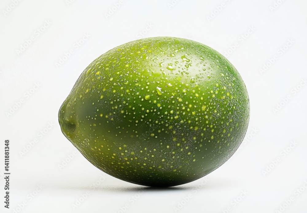 Fresh Avocado with Water Droplets on White Background Fresh Avocado with Water Droplets on White Background