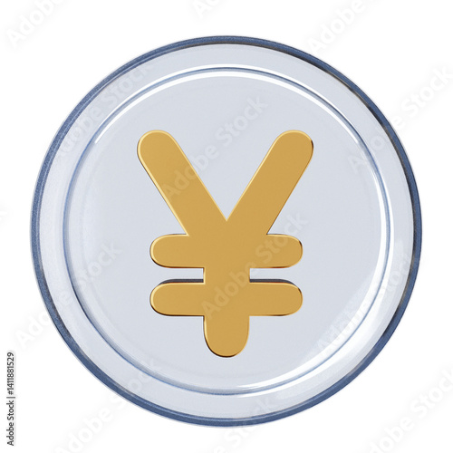 Obraz na płótnie 3d money coin yen payment finance business icon w salonie