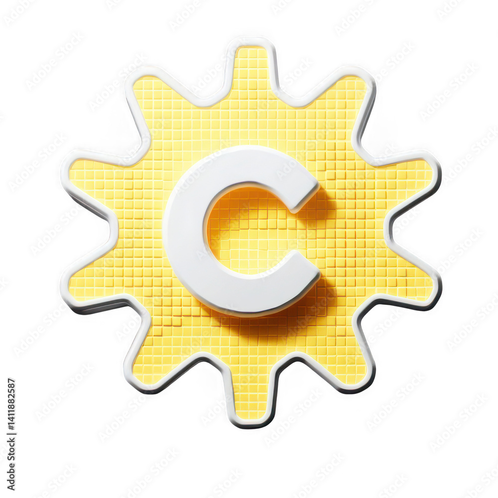 Fototapeta premium Copyright symbol in 3D cartoon render style