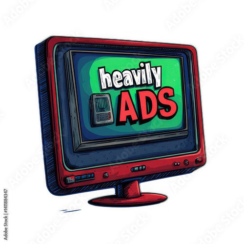3D render display banner ads icons