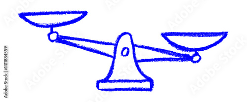 Balance Icon Crayon Chalk Drawing Vector