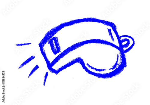 Whistle Icon Crayon Chalk Drawing Vector