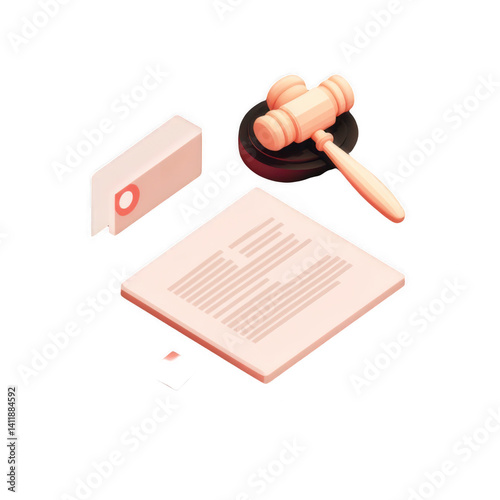 Official legal notice 3D render icon