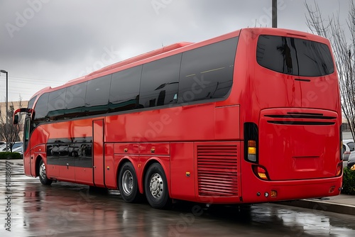 Passenger coach bus side view modern vehicle for tourism intercity travel comfortable tours  
