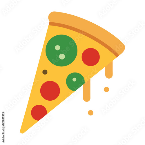 slice of pizza with various toppings food vector illustration
