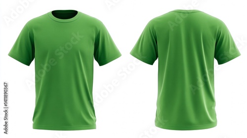 Obraz na płótnie Irish Green colour blank fashion tee front mockup template w salonie