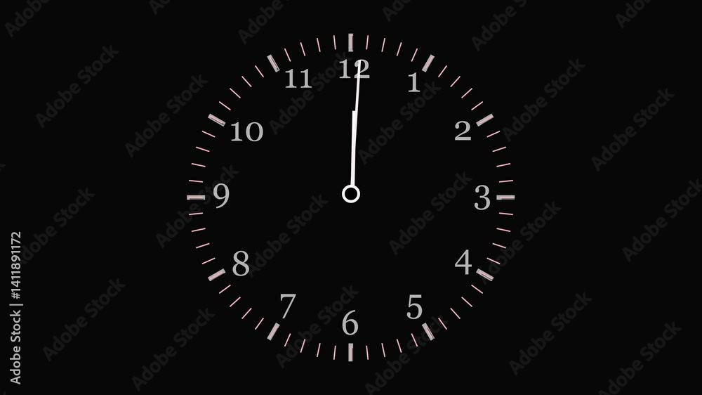 Analog Clock Counting Down 12 Hours Day Fast Speed. Digital Clock icon concept background 4K Animation. Analog Clock Counting Down 12 Hours Day Fast Speed. Digital Clock icon concept background 4K Animation.