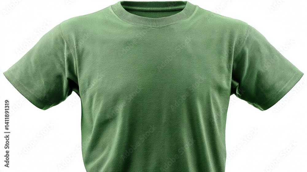 Irish Green colour blank fashion tee front mockup template