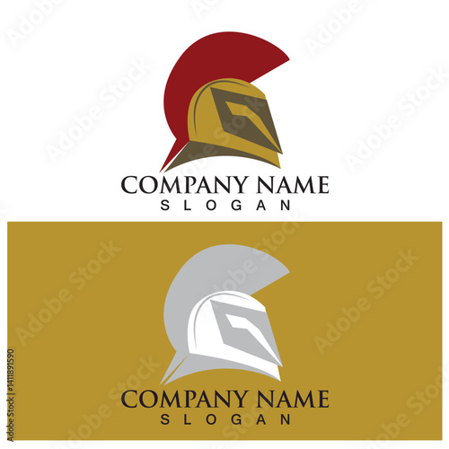 spartan helmet fighter icon vector illustration template design
