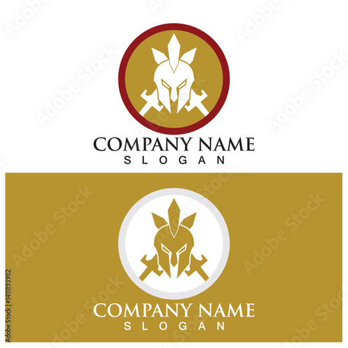 spartan helmet fighter icon vector illustration template design