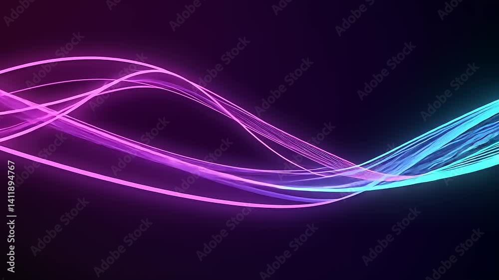 Abstract colorful light waves in a dark background creating a vibrant and dynamic visual effect