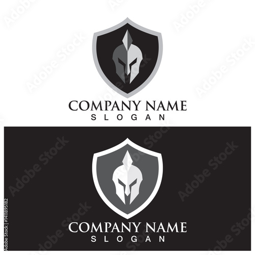 spartan helmet fighter icon vector illustration template design