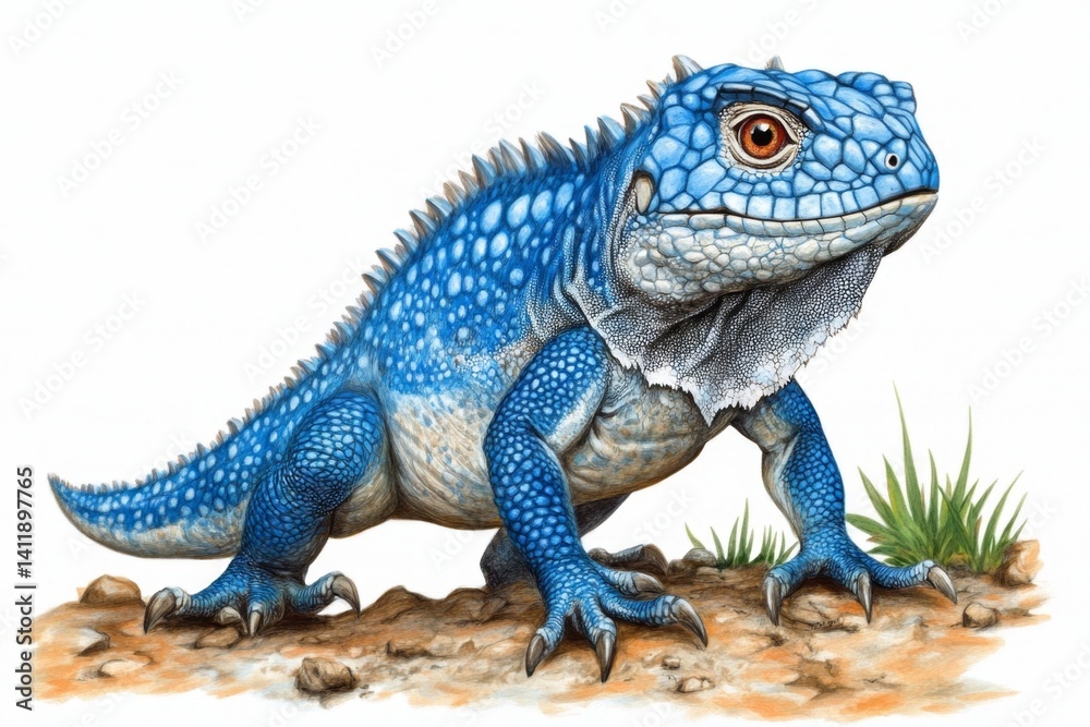 Fototapeta premium A clean vector drawing of an unknown hybrid species, part reptile, part mammal