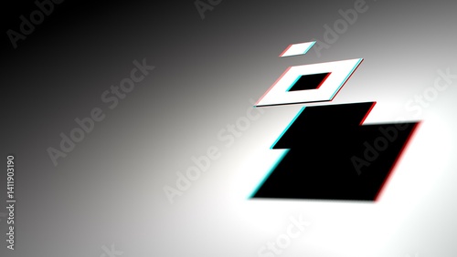 3d graphic of a creative idea abstract background with squares