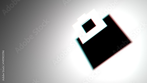 3d graphic of a creative idea abstract background with squares