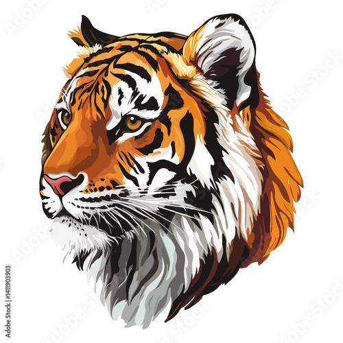 tiger, animal, vector, transparent background