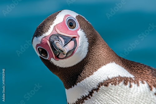 A penguin curiously tilting its head, as if trying to understand something