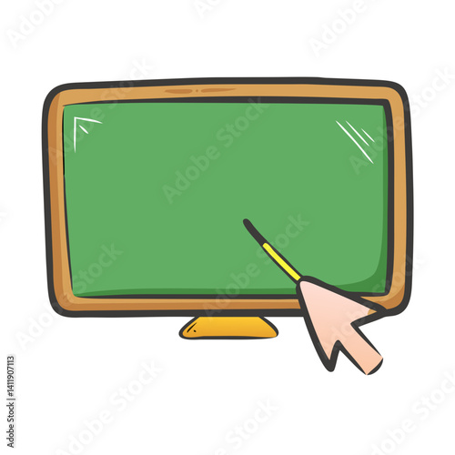 blackboard with pointer icon, blackboard with pointer vector illustration-simple illustration of blackboard with pointer, perfect for blackboard with pointer logos and icons