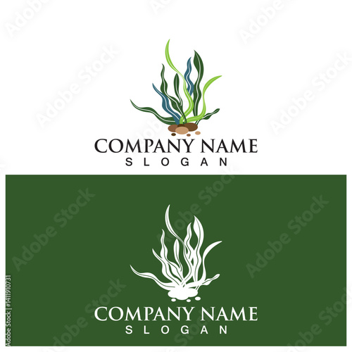 seaweed logo and vector template