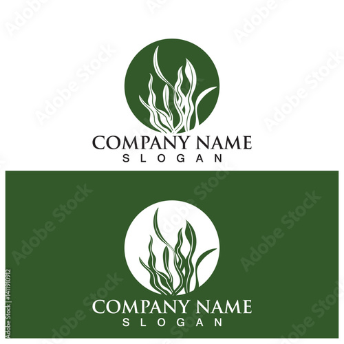 seaweed logo and vector template