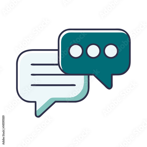 Chat Icon with Speech Bubbles in Modern Style  