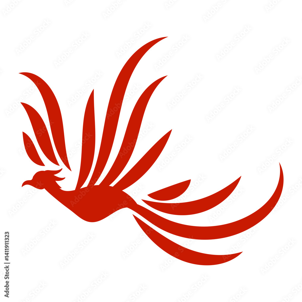 Naklejka premium Modern Phoenix Bird Silhouette