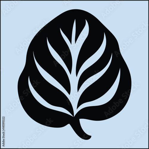Silhouette of a Nut leaf