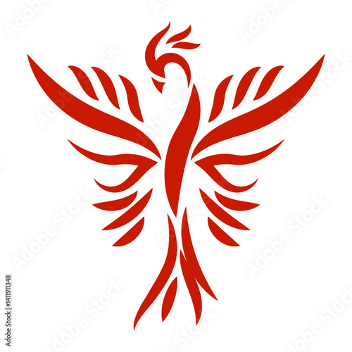 Modern Phoenix Bird Silhouette