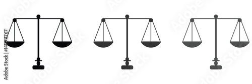 Scales icon set . Law scale icon. Justice sign .Vector Illustration .EPS 10 .