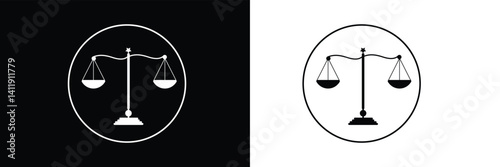 Scales icon set . Law scale icon. Justice sign .Vector Illustration .EPS 10 .