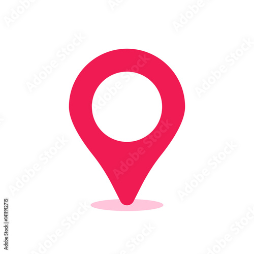pink pin point icon or checkpoint pictogram