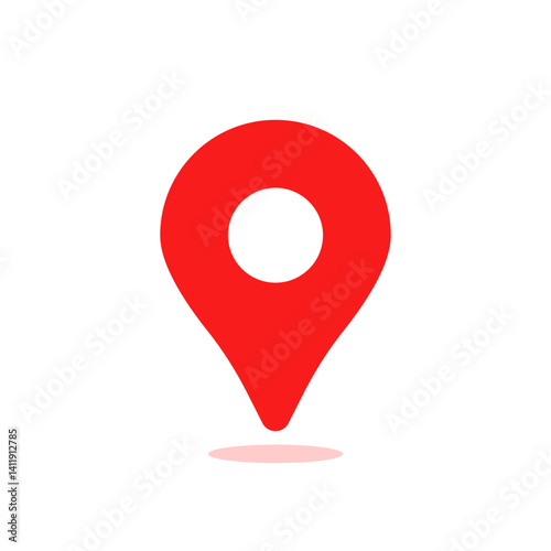 check of travel route like red pin point icon