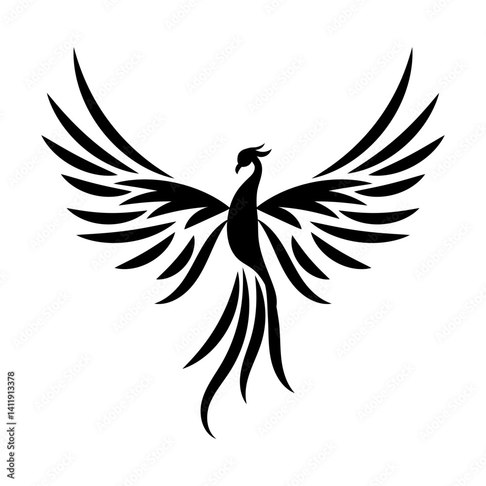 Fototapeta premium Modern Phoenix Bird Silhouette