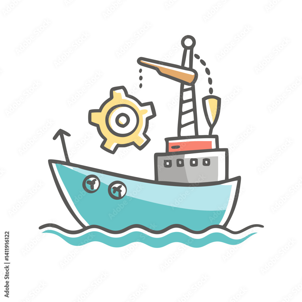 Obraz premium marine industry icon, marine industry vector illustration-simple illustration of marine industry, perfect for marine industry logos and icons