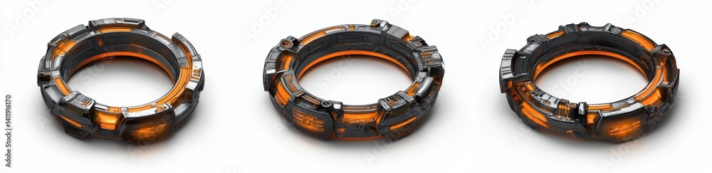 Naklejka premium Sci-Fi Rings