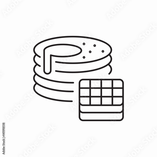 Pancakes breakfast sweet stack icon vector sign