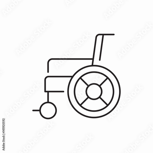 Wheelchair accessibility mobility support icon vector sign