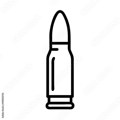 Bullet icon in minimalist design, outlined against white background  