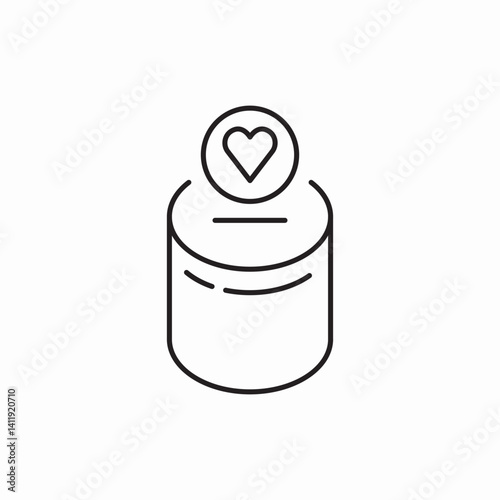 Donation box charity support icon vector sign