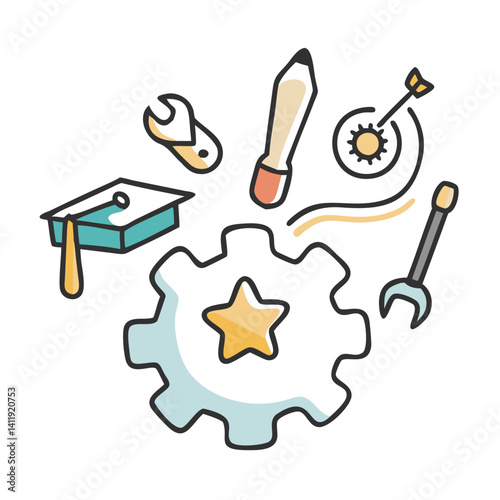 practical skills icon, practical skills vector illustration-simple illustration of practical skills, perfect for practical skills logos and icons