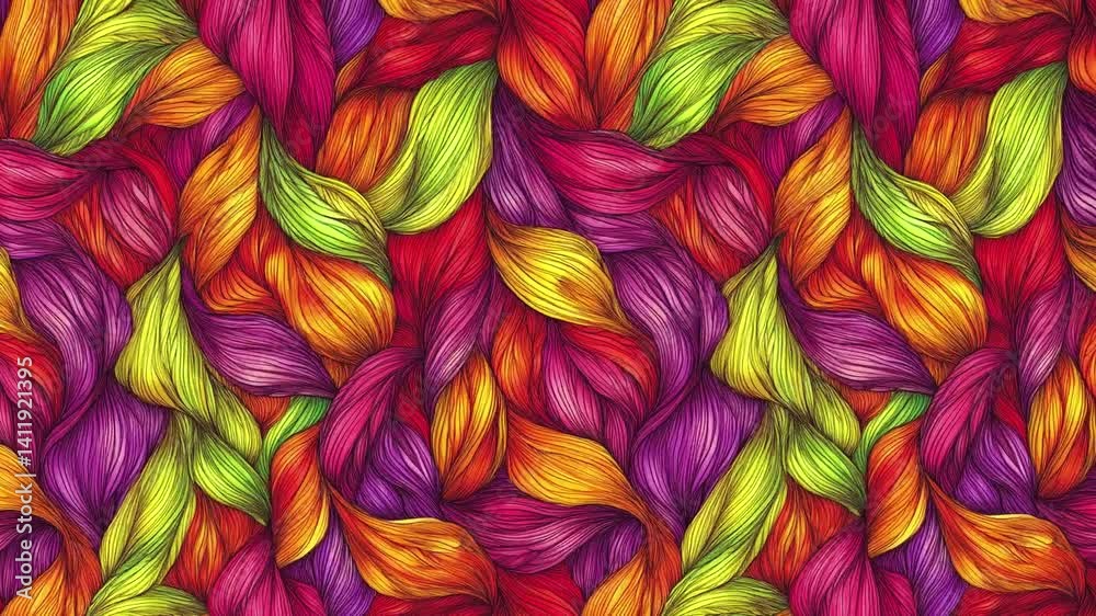 Colorful Flowing Lines Abstract Loop Animation Background