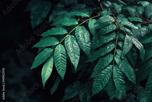 Obraz na płótnie Lush, dark green leaves w salonie
