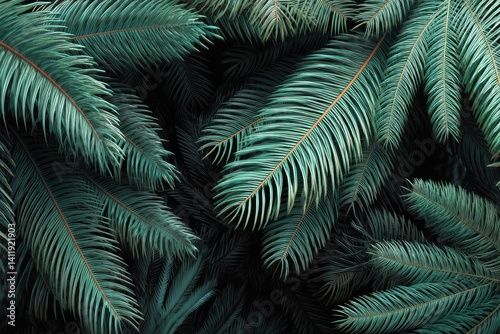 Obraz na płótnie Lush green palm leaves background w salonie