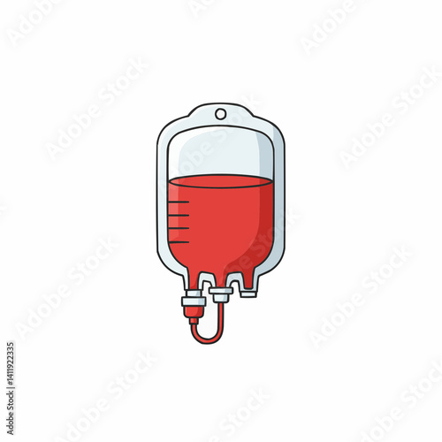 Blood bag illustration for donation awareness  