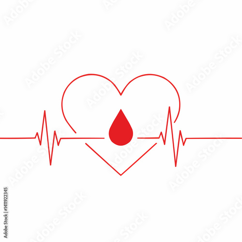Heartbeat icon symbolizing blood donation  