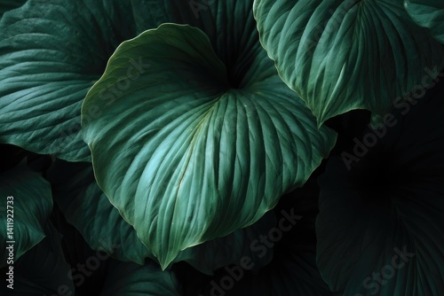 Obraz na płótnie Lush green leaves close-up (3) w salonie