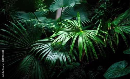Obraz na płótnie Lush tropical foliage (18) w salonie