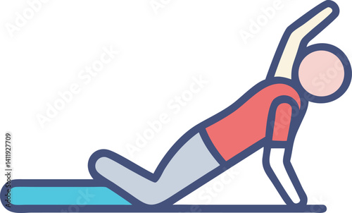 Cartoon Character Doing Yoga Pose on Mat Isolated Design